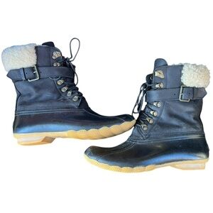 Sperry Waterproof Rubber Boot Wool Lined Women’s Size 9